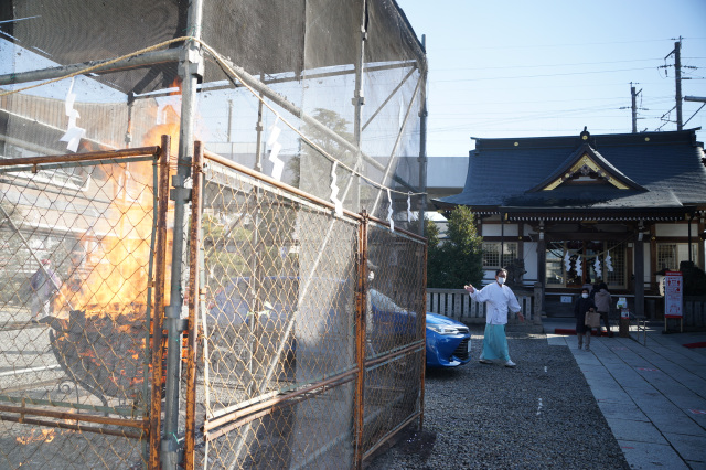 八坂神社のどんど焼き